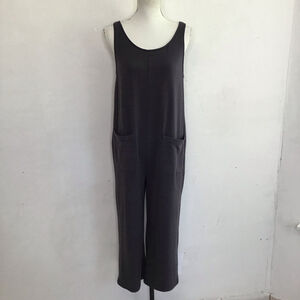 Madewell Women So Comfy Charcoal Sleeveless Jumpsuit S
